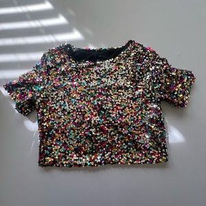Vintage Festive Sequin H&M Blouse (Size Small)